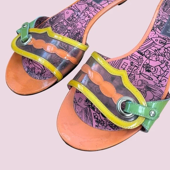 Vintage Y2K Emilio Pucci Colorful Retro Kitten Heels - Picture 3 of 7